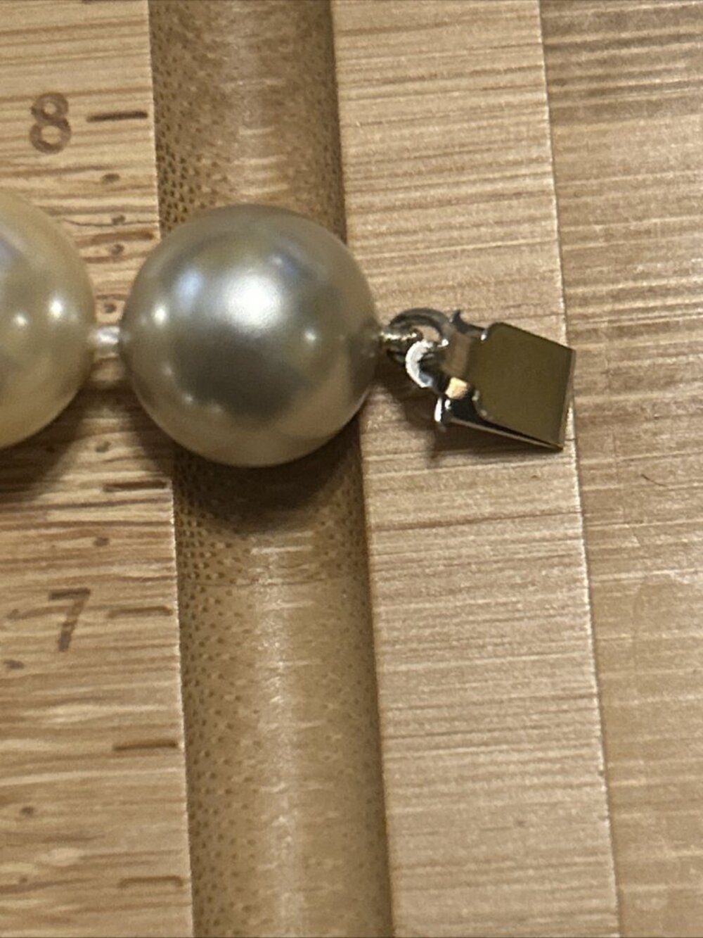 Vintage Isla Mallorca 12mm Glass Pearl Necklace 18" White Gray As-Is Repair DIY - Picture 7 of 16
